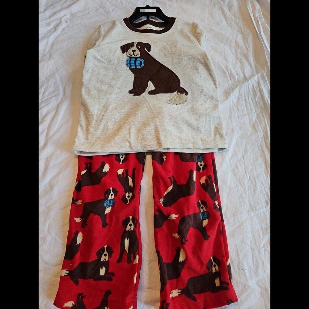 CARTER'S PJs- 2 PIECE BOY'S PAJAMA SET- POLY FLANNEL Dog SIZE 5
